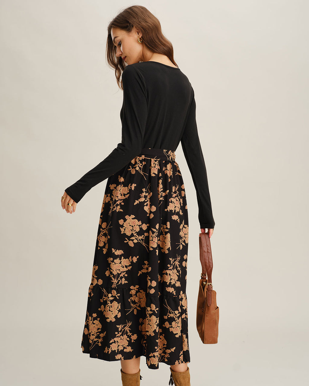 Women's Knit Polyester Midi Dress Dresses - RIHOAS