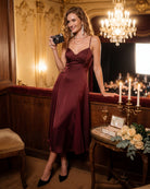 Women's Knit Polyester Midi Dress Dresses - RIHOAS