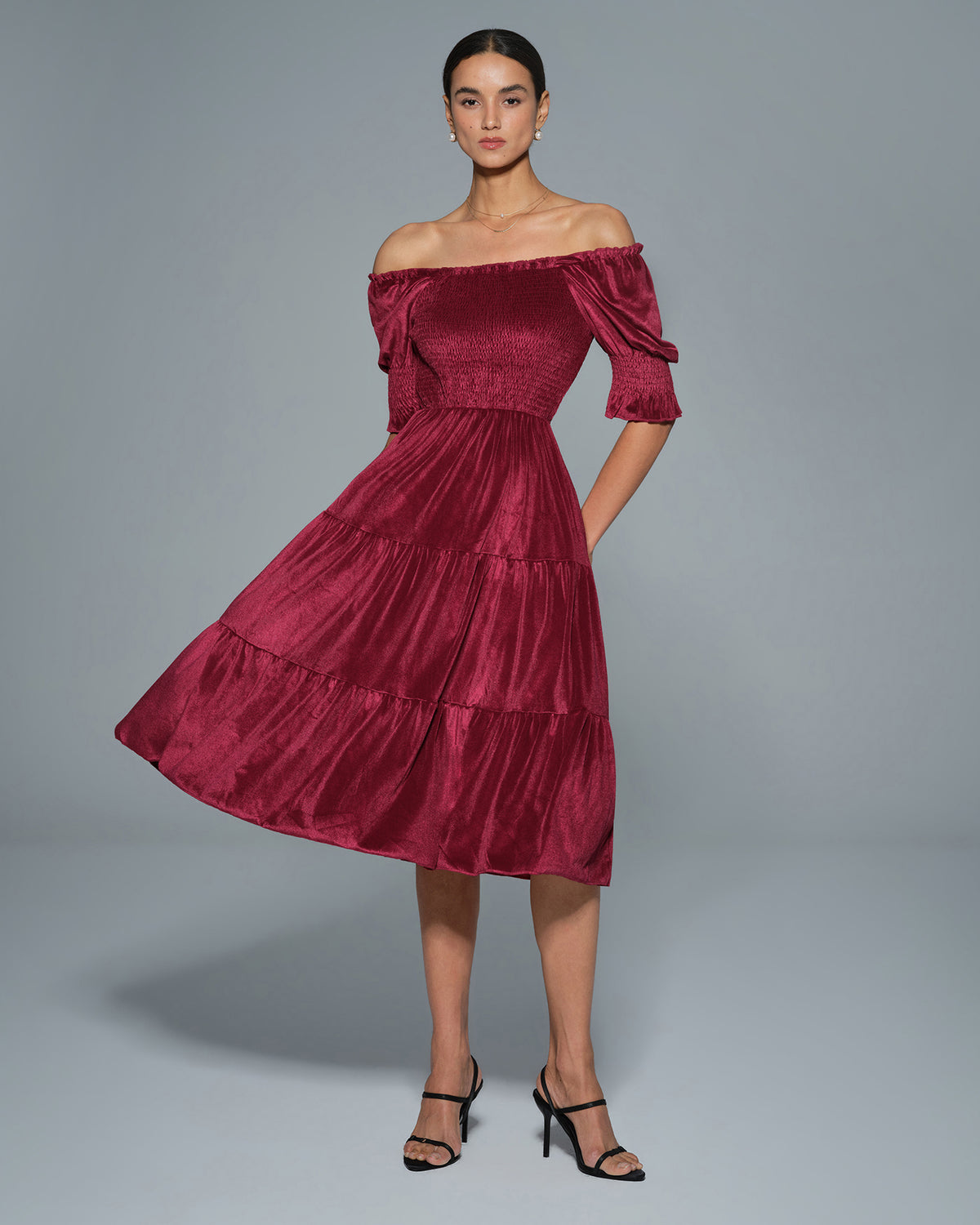 Women's Knit Polyester Midi Dress Dresses - RIHOAS