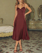 Women's Knit Polyester Midi Dress Dresses - RIHOAS