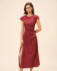 Women's Knit Polyester Midi Dress Dresses - RIHOAS