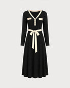 Women's Knit Polyester Midi Dress - RIHOAS - 03