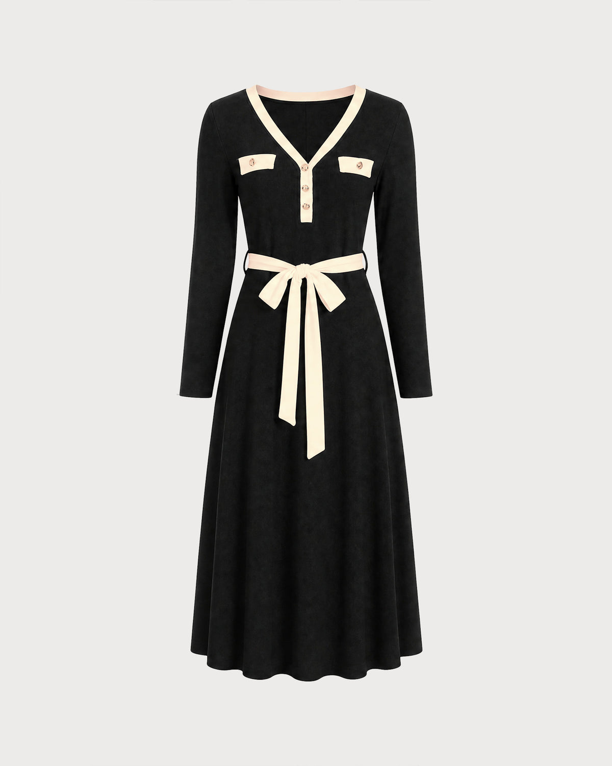 Women's Knit Polyester Midi Dress - RIHOAS - 03