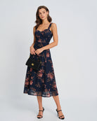 Women's Knit Polyester  Midi Dress Dresses - RIHOAS