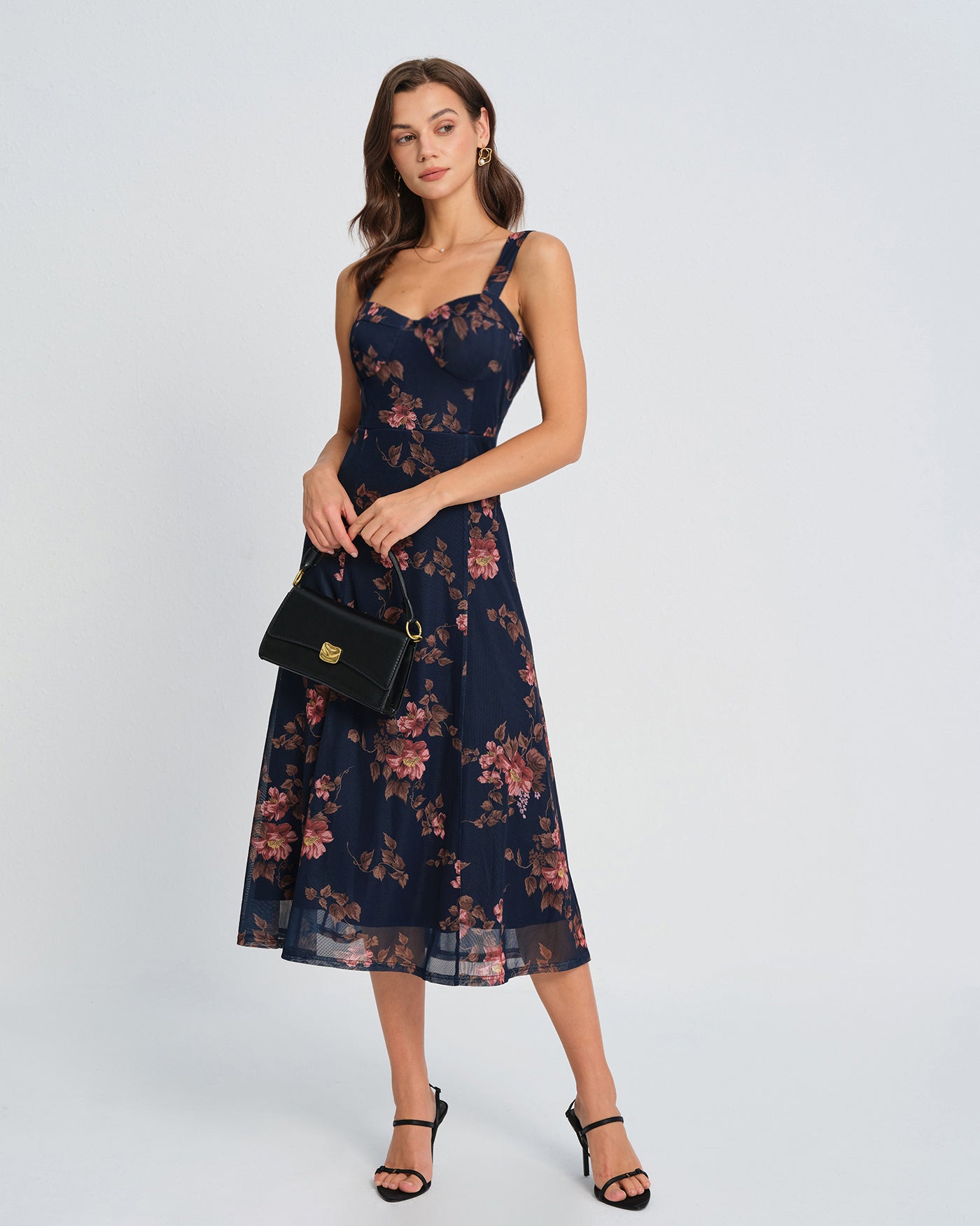 Women's Knit Polyester  Midi Dress Dresses - RIHOAS