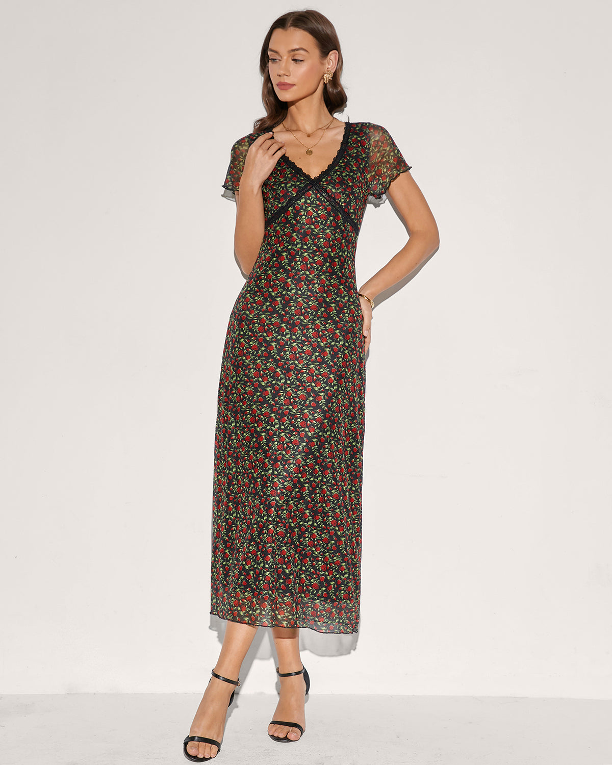 Women's Knit Polyester Midi Dress Dresses - RIHOAS