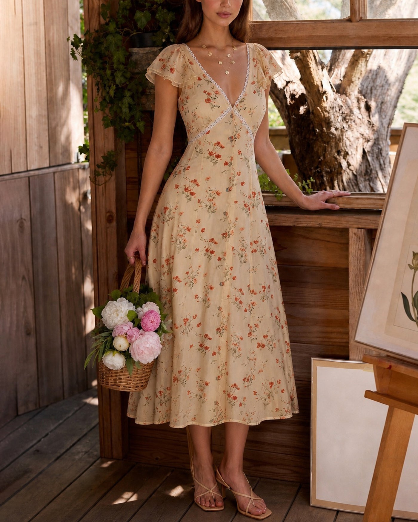 Women's Knit Polyester Midi Dress Dresses - RIHOAS