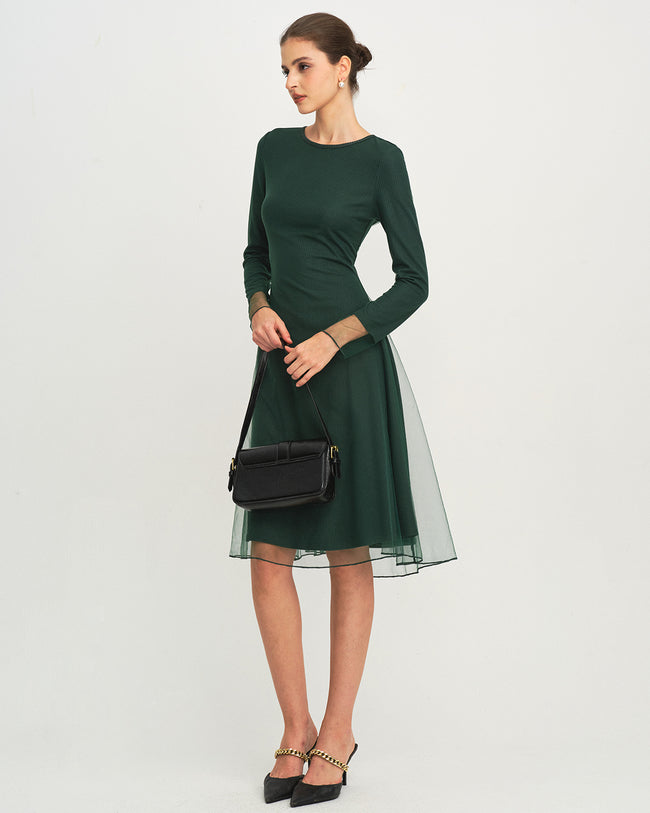 Women's Knit Polyester Midi Dress Dresses - RIHOAS