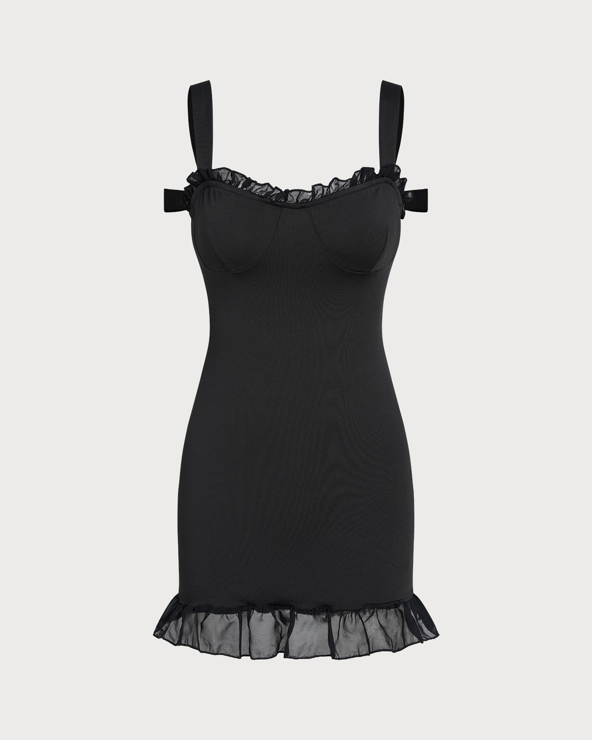 Women's Knit Polyester Mini Dress Black Dresses - RIHOAS