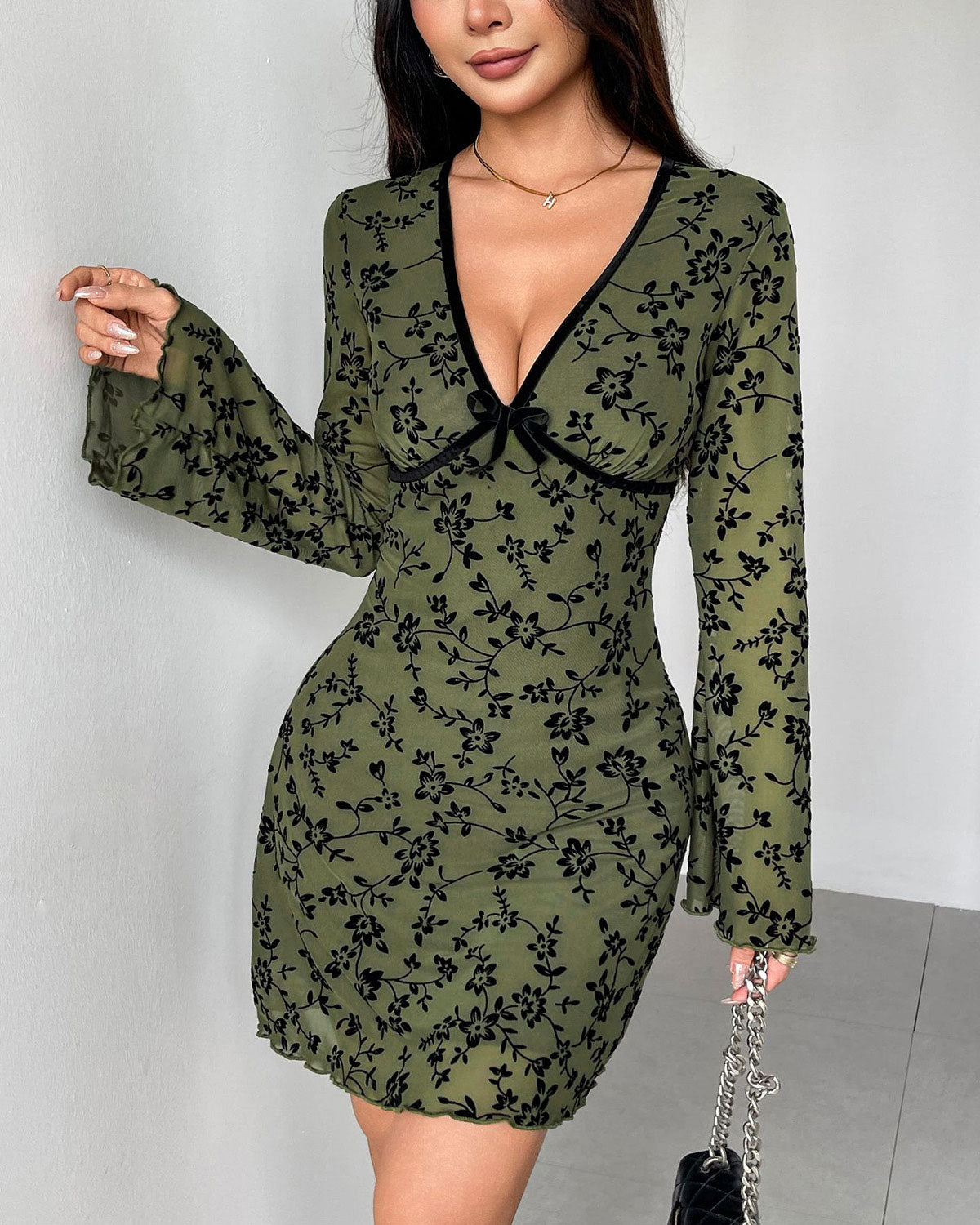 Women's Knit Polyester Mini Dress Dresses - RIHOAS