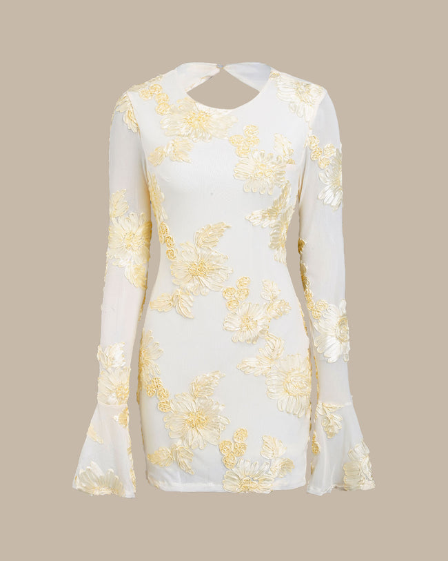 Women's Knit Polyester Mini Dress Off White Dresses - RIHOAS