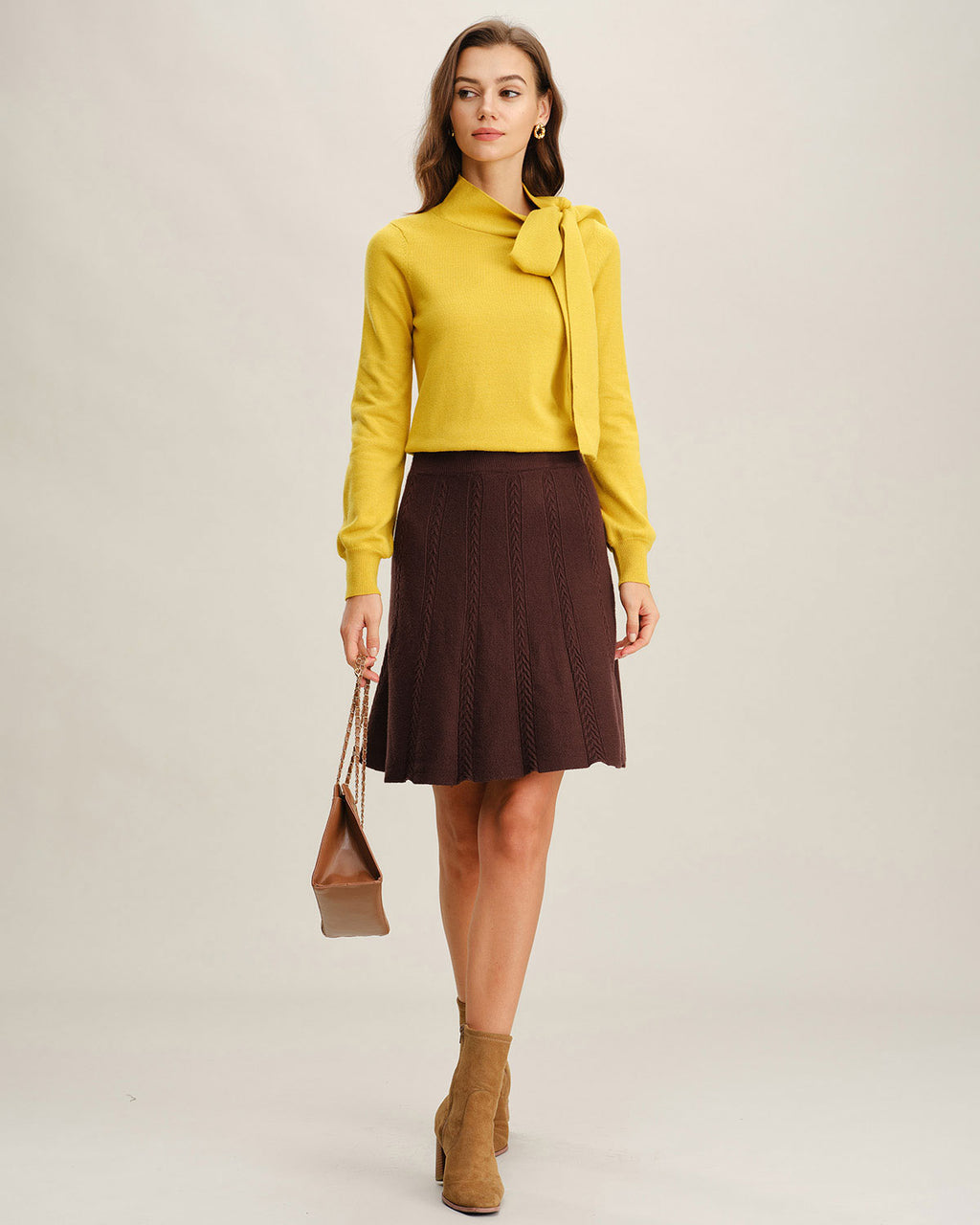 Women's Knit Polyester Skirt Bottoms - RIHOAS