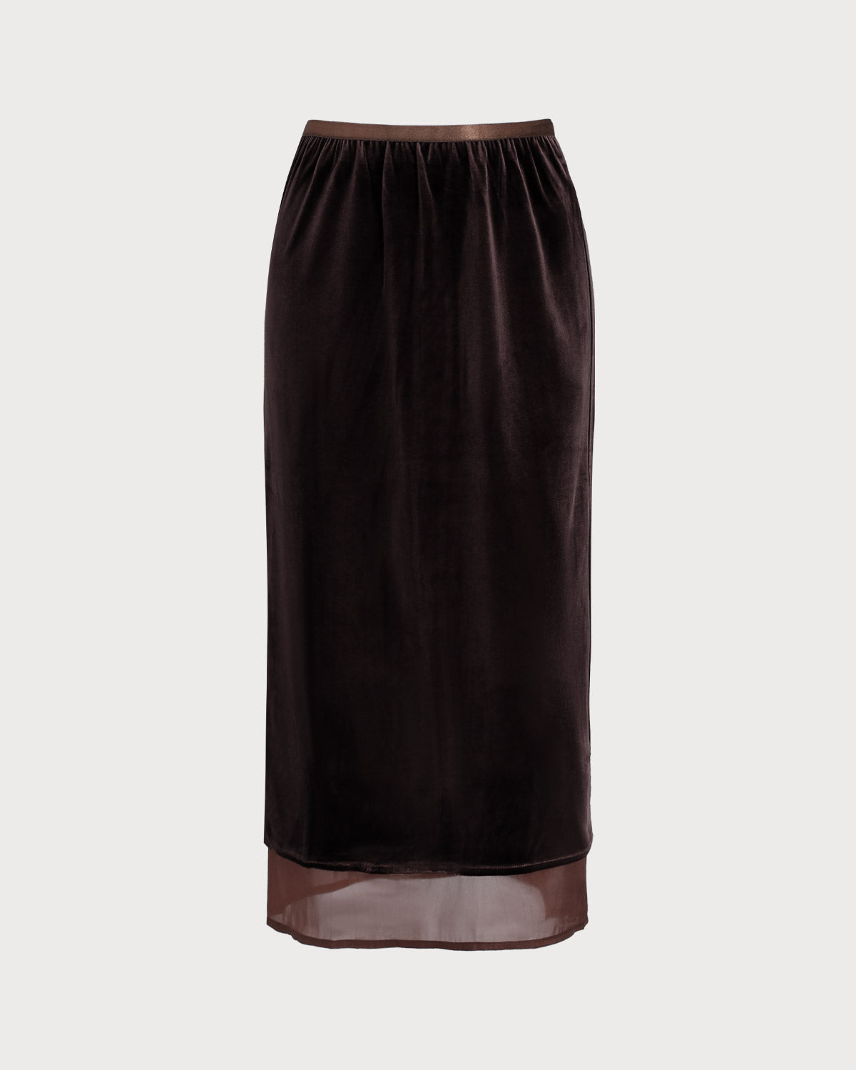 Women's Knit Polyester Skirt Coffee Bottoms - RIHOAS