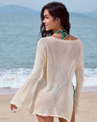 Women's Knit Polyester Swimsuit Cover-Up Cover-ups - RIHOAS