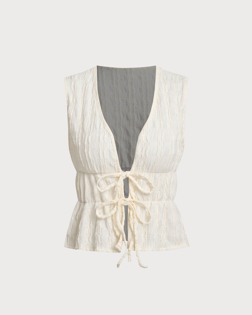 Women's Knit Polyester Tank Top Beige Tops - RIHOAS