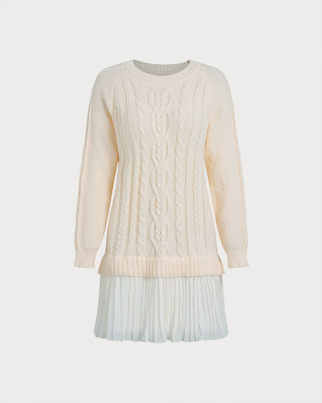 Women's Knit Polyester Wool Dress Apricot Dresses - RIHOAS