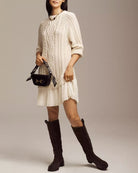 Women's Knit Polyester Wool Dress Dresses - RIHOAS