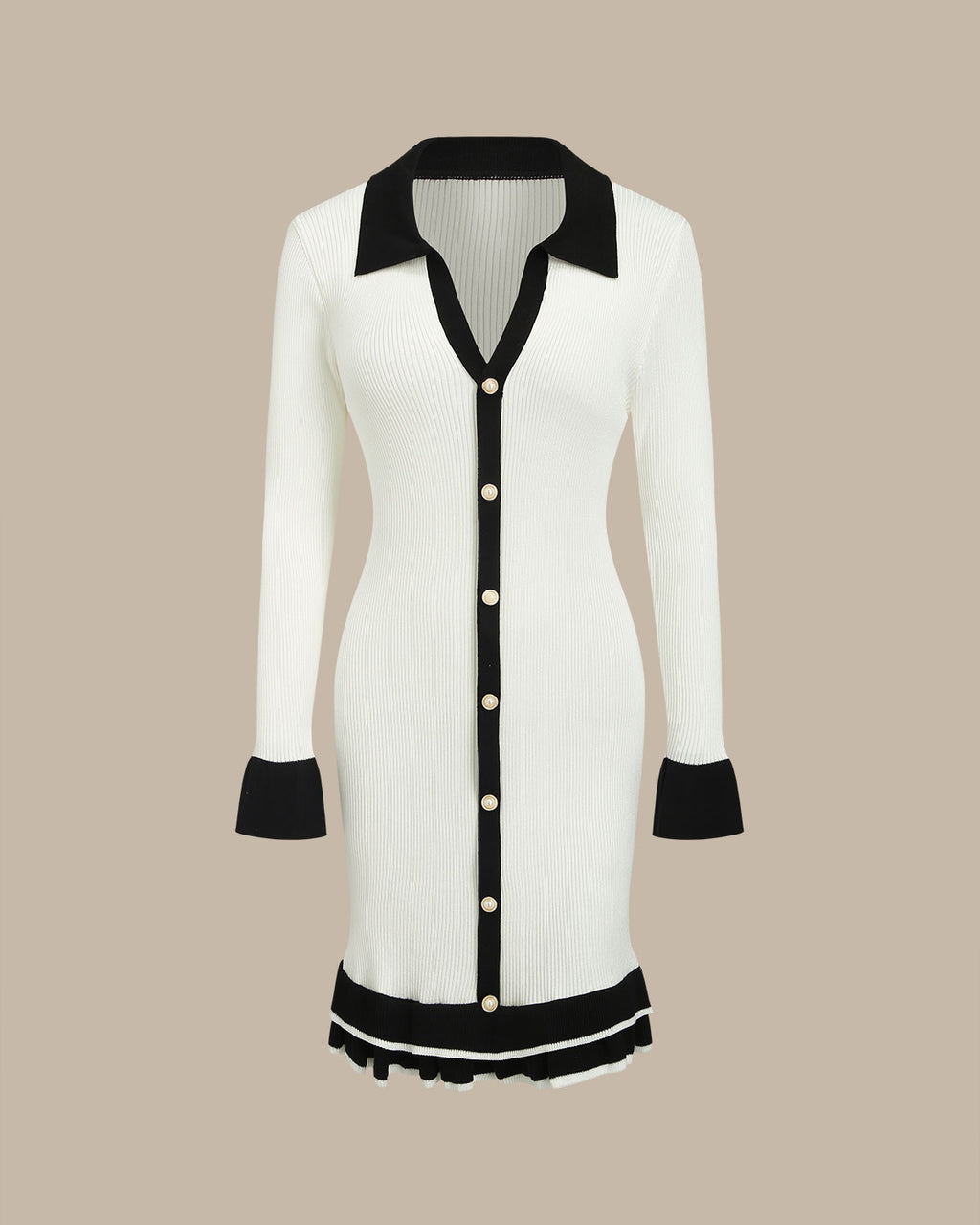 Women's Knit Polyester Wool Dress Dresses - RIHOAS