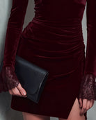 Women's Knit Velvet Mini Dress Dresses - RIHOAS