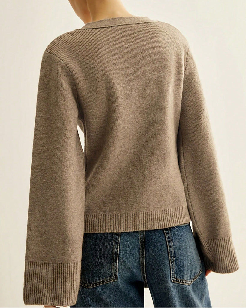 Women's Knit Viscose Cardigan Sweater Tops - RIHOAS