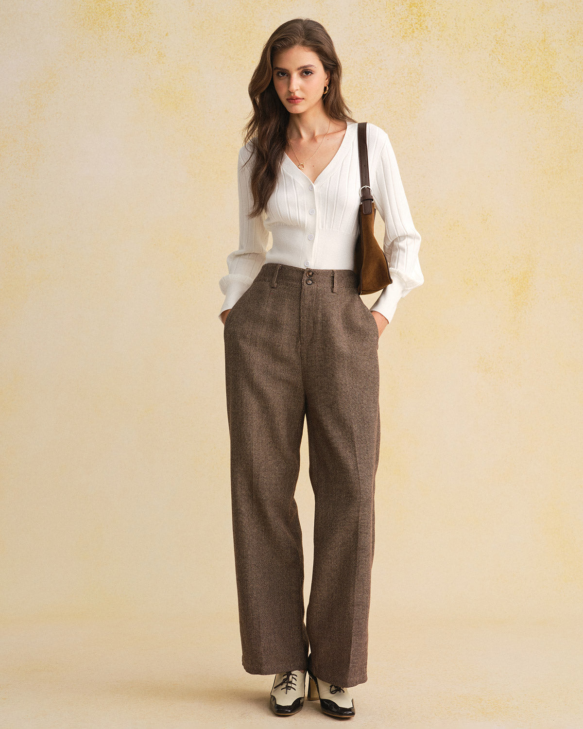 Women's Knit Viscose Cardigan Top White Tops - RIHOAS