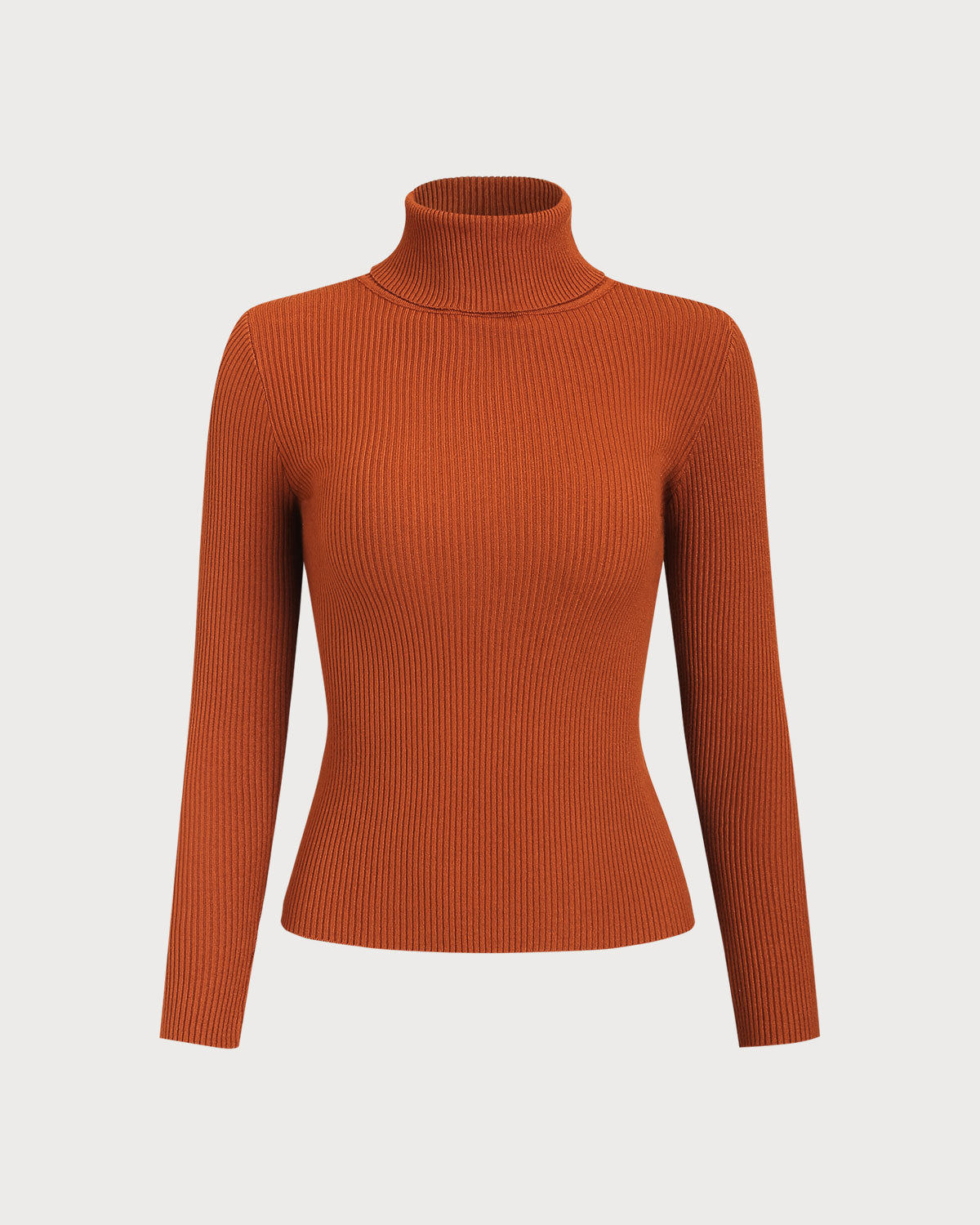 Women's Knit Viscose Pullover Sweater Brick Red Tops - RIHOAS