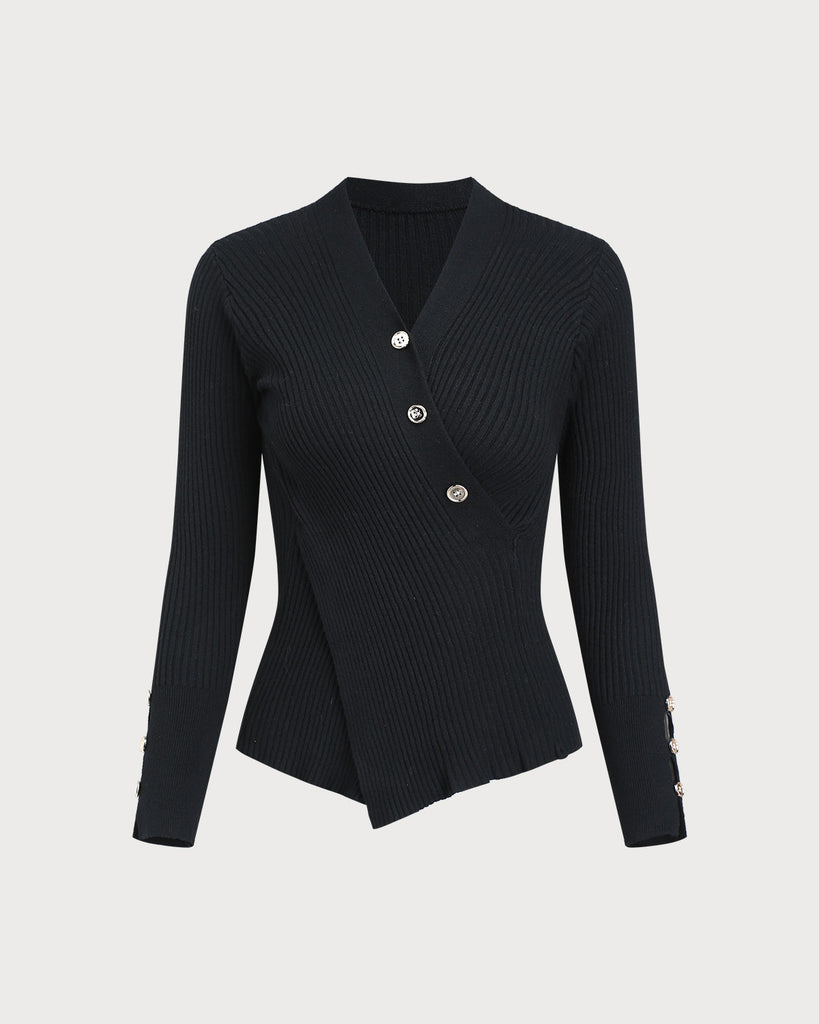 Women's Knit Viscose Top Black Tops - RIHOAS