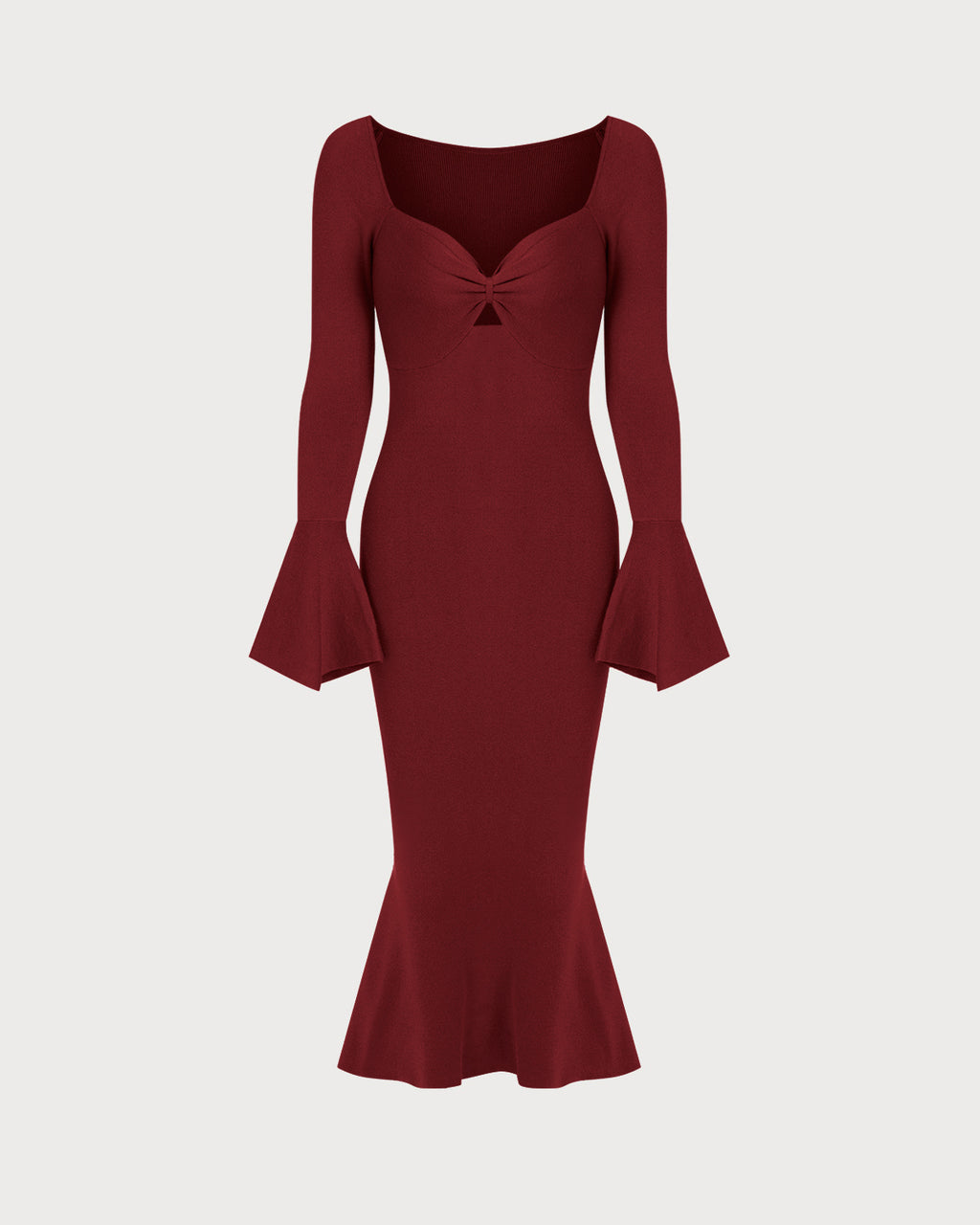 Women's Knit Viscose Wool Dress Red Dresses - RIHOAS