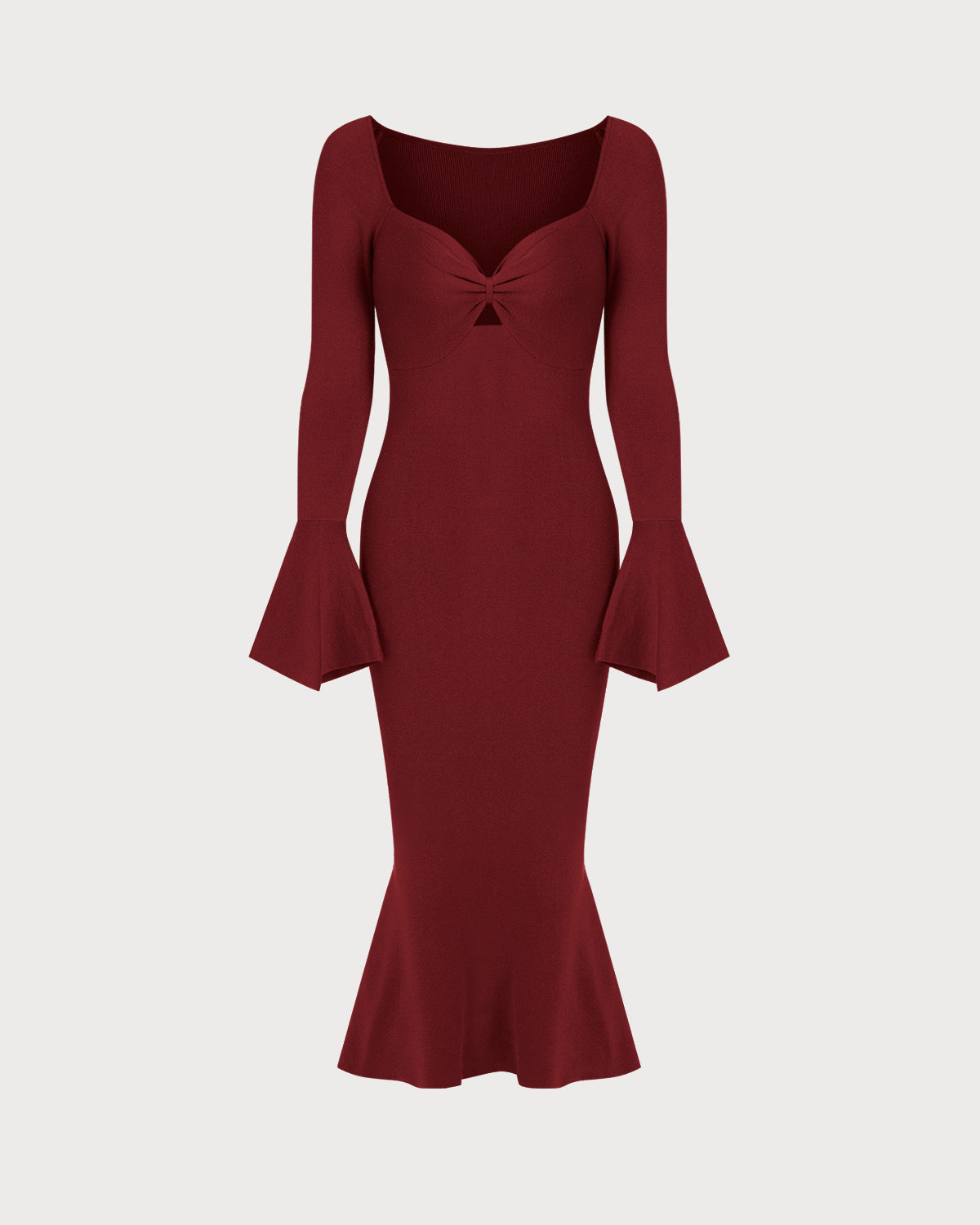 Women's Knit Viscose Wool Dress Red Dresses - RIHOAS