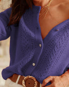 Women's Knitted Acrylic Cardigan Sweater Tops - RIHOAS