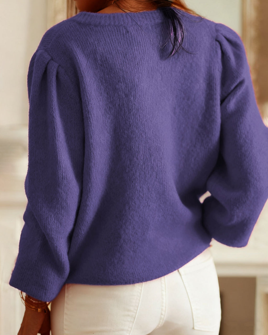 Women's Knitted Acrylic Cardigan Sweater Tops - RIHOAS