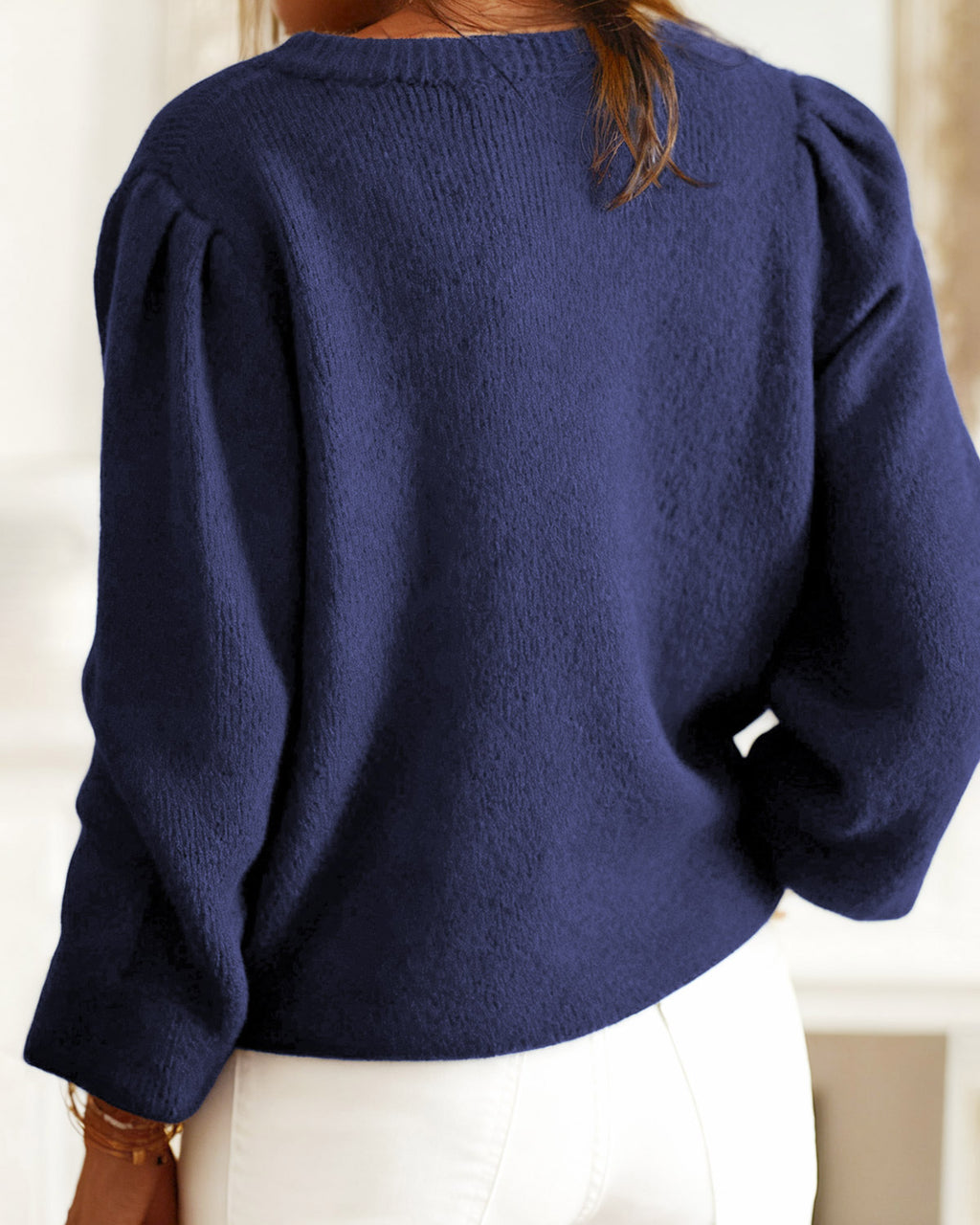 Women's Knitted Acrylic Cardigan Sweater Tops - RIHOAS