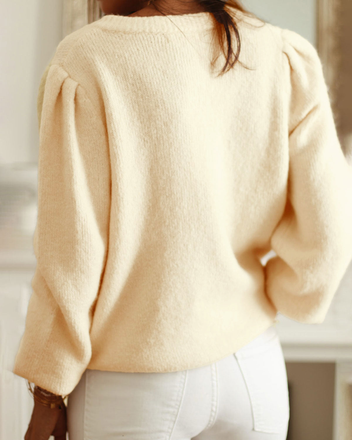 Women's Knitted Acrylic Cardigan Sweater - RIHOAS