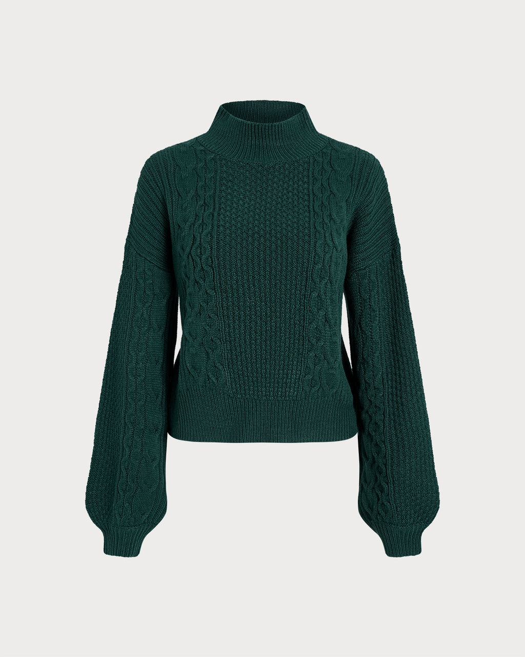 Women's Knitted Acrylic Sweater Green Tops - RIHOAS