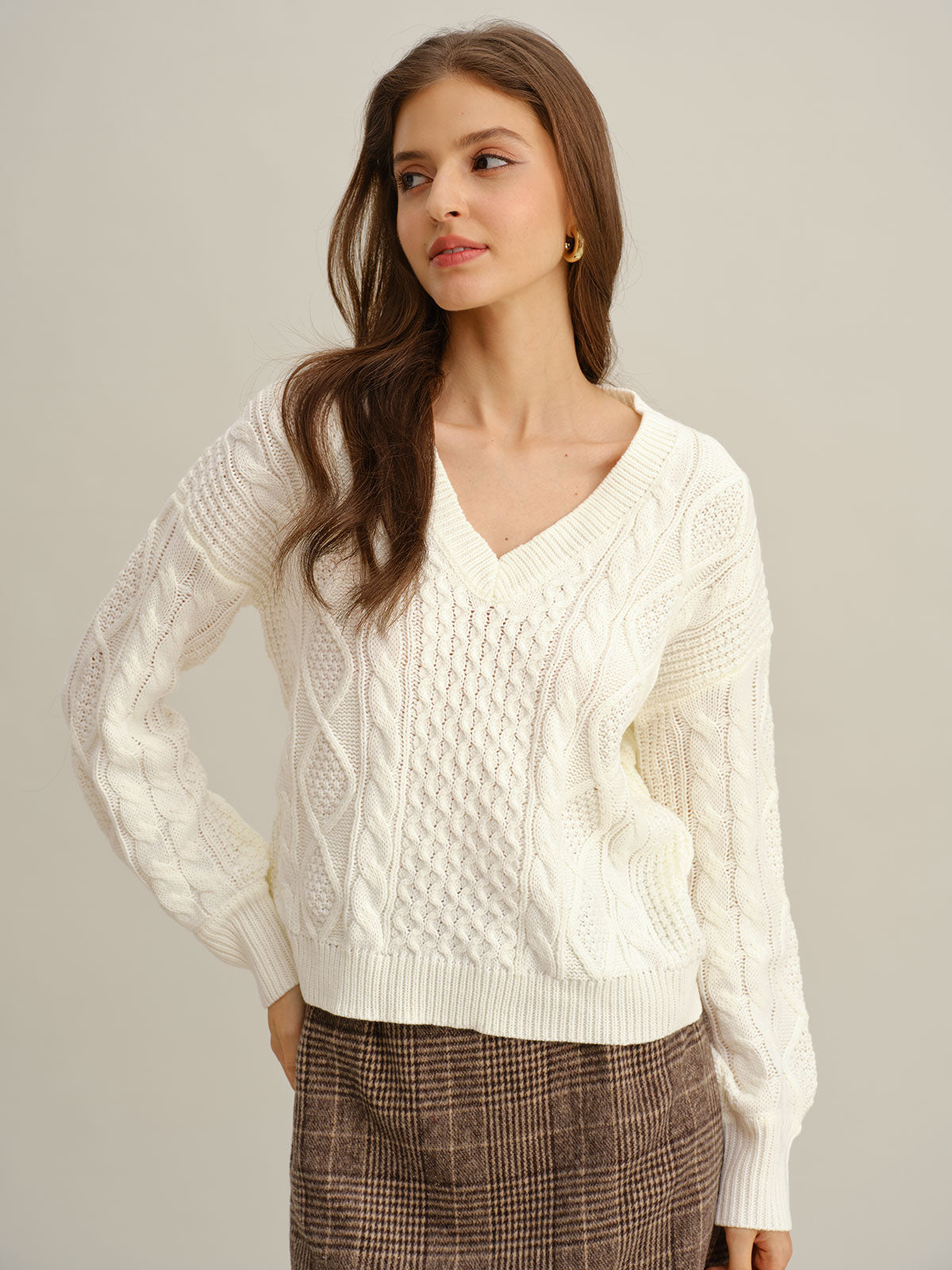 Women's Knitted Acrylic Sweater Tops - RIHOAS
