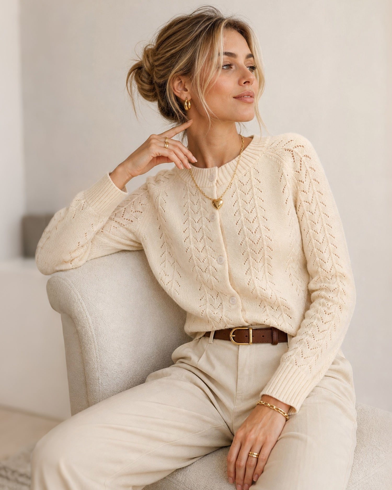 Women's Knitted Acrylic Sweater - RIHOAS