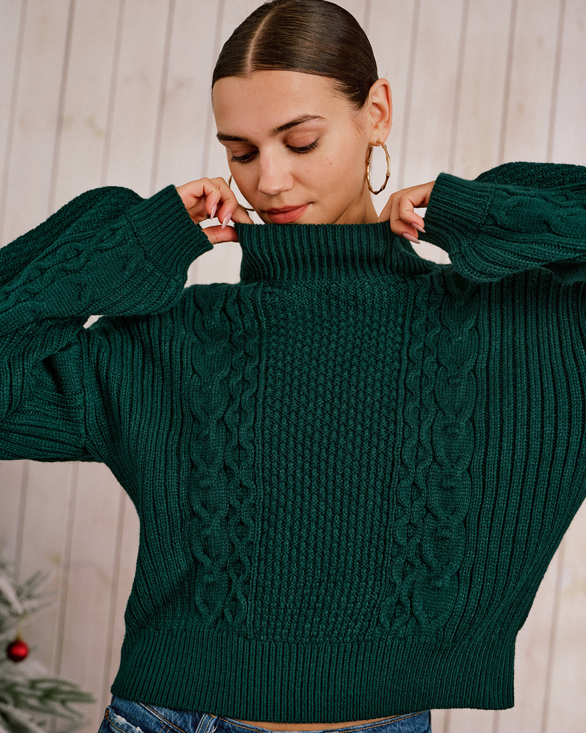 Women's Knitted Acrylic Sweater Tops - RIHOAS