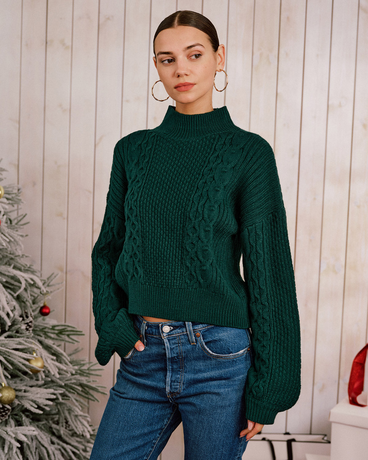 Women's Knitted Acrylic Sweater Tops - RIHOAS