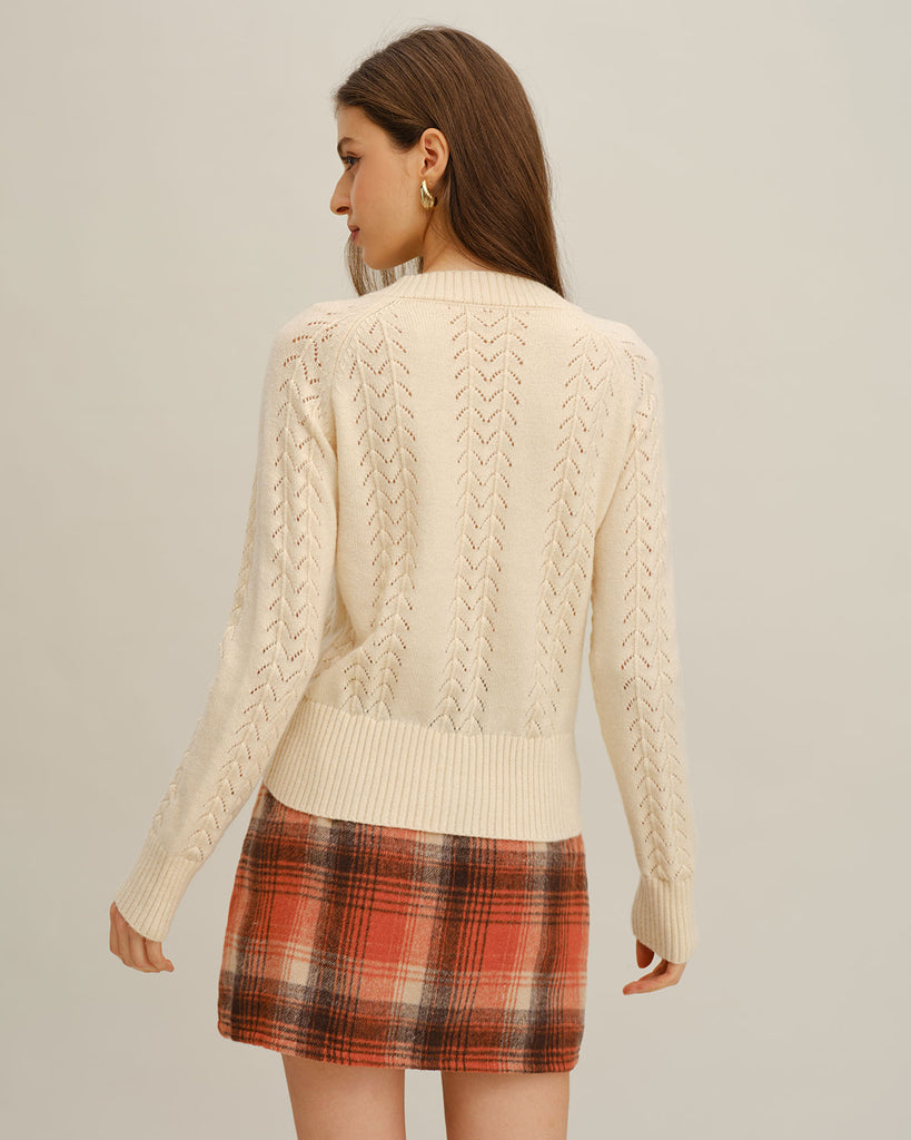 Women's Knitted Acrylic Sweater Tops - RIHOAS