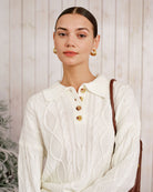 Women's Knitted Acrylic Sweater Tops - RIHOAS