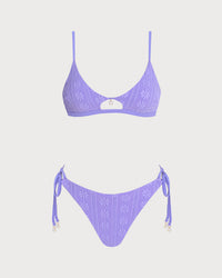 Women's Knitted Bikini Set Purple Bikinis - RIHOAS