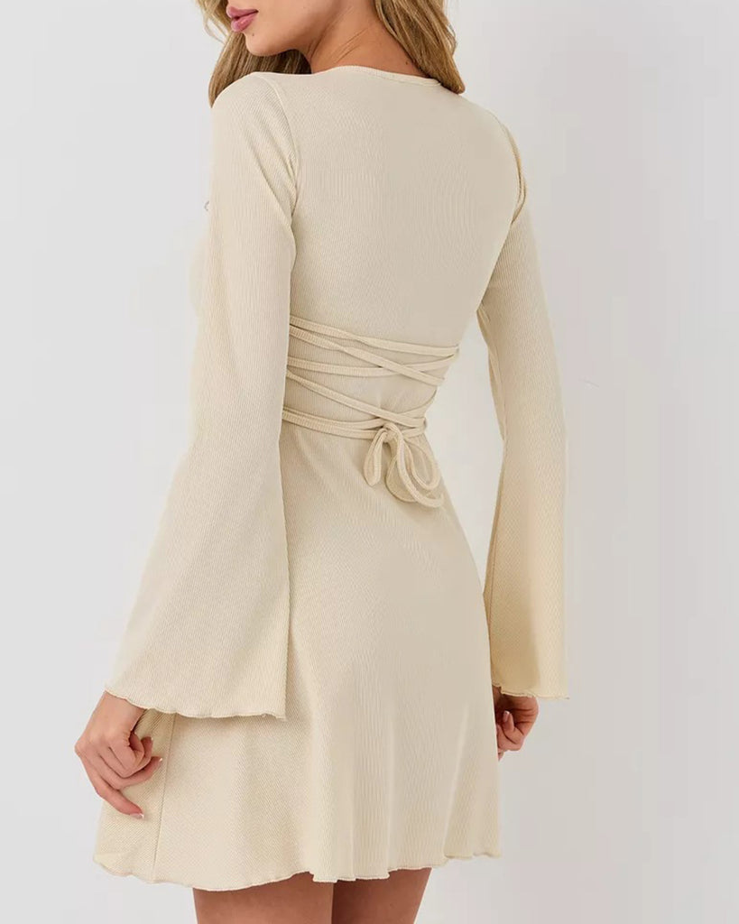 Women's Knitted Cotton Mini Dress Dresses - RIHOAS