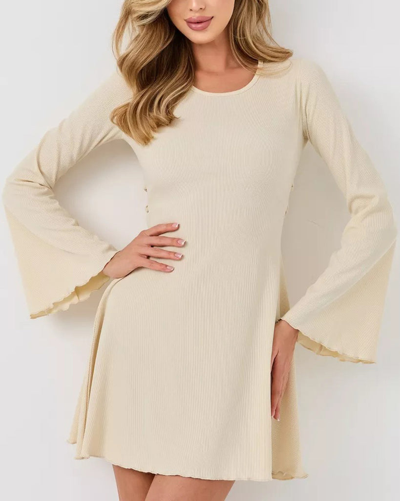 Women's Knitted Cotton Mini Dress Dresses - RIHOAS