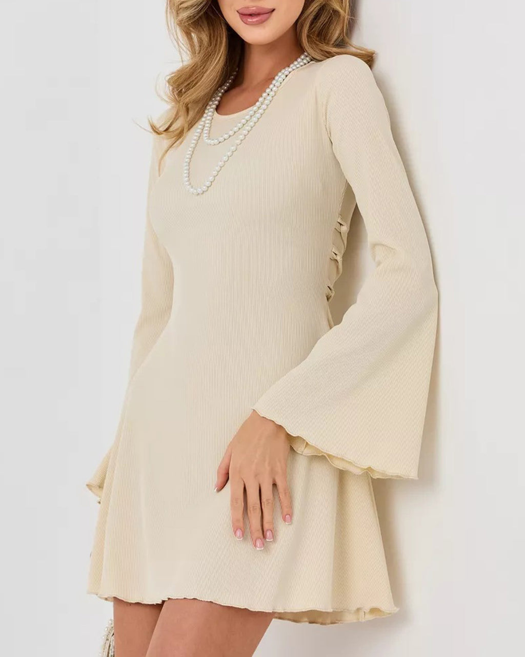 Women's Knitted Cotton Mini Dress Dresses - RIHOAS