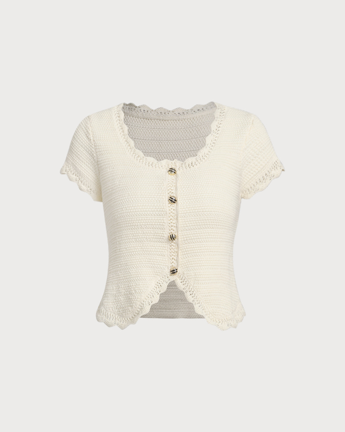 Women's Knitted Cotton Sweater Beige Tops - RIHOAS