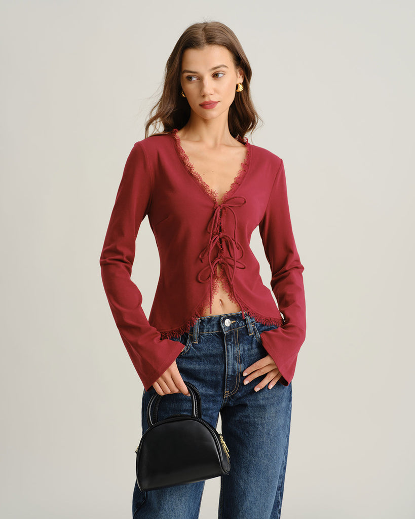 Women's Knitted Cotton T-Shirt Tops - RIHOAS