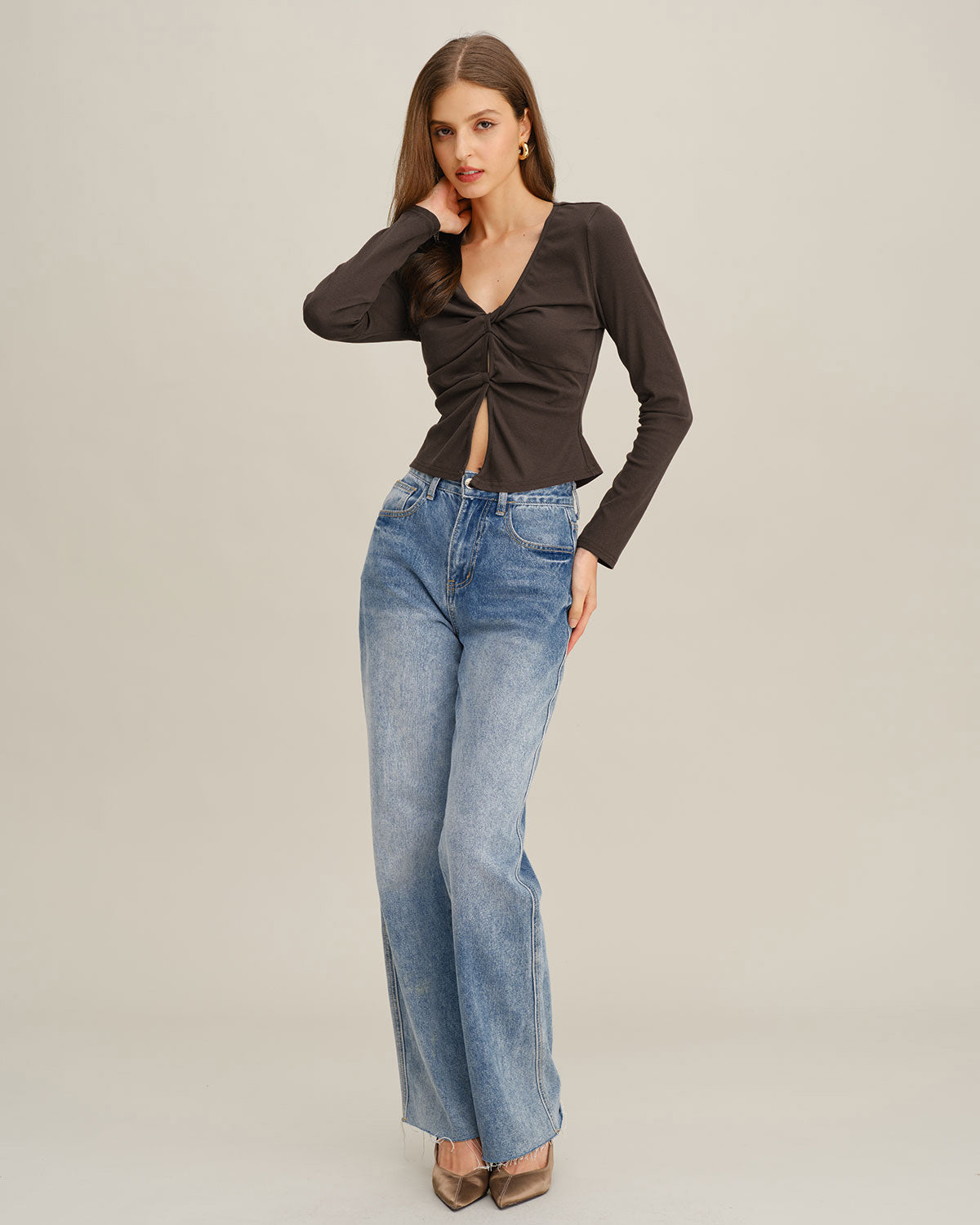 Women's Knitted Cotton T-Shirt Tops - RIHOAS