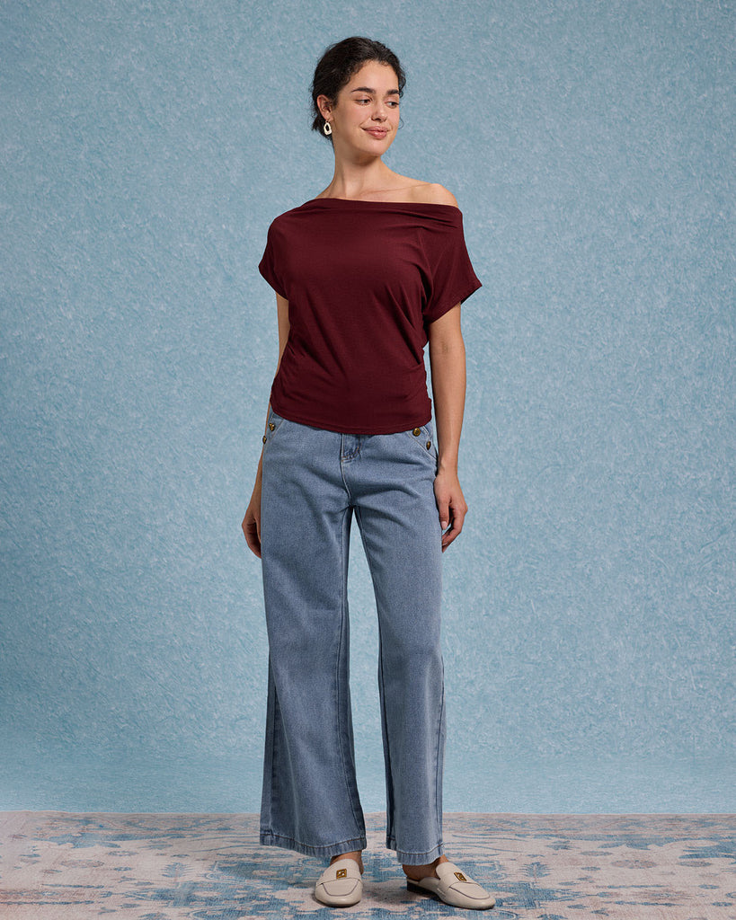 Women's Knitted Cotton Tees Tops - RIHOAS
