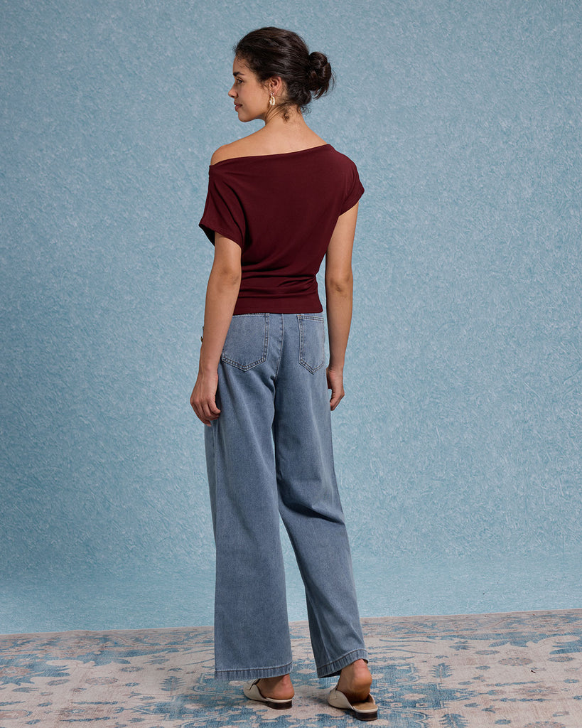 Women's Knitted Cotton Tees Tops - RIHOAS