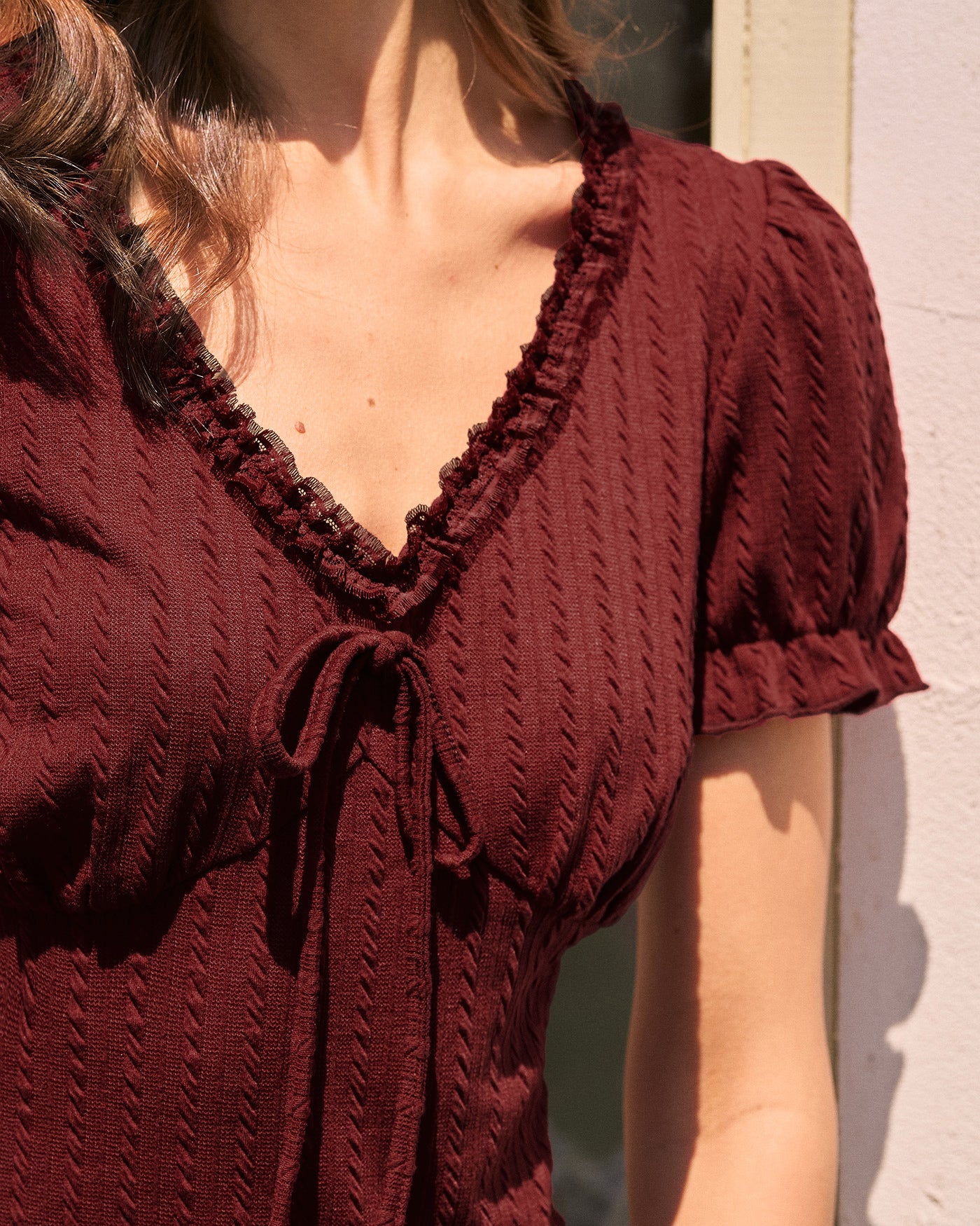 Women's Knitted Cotton Tees Tops - RIHOAS